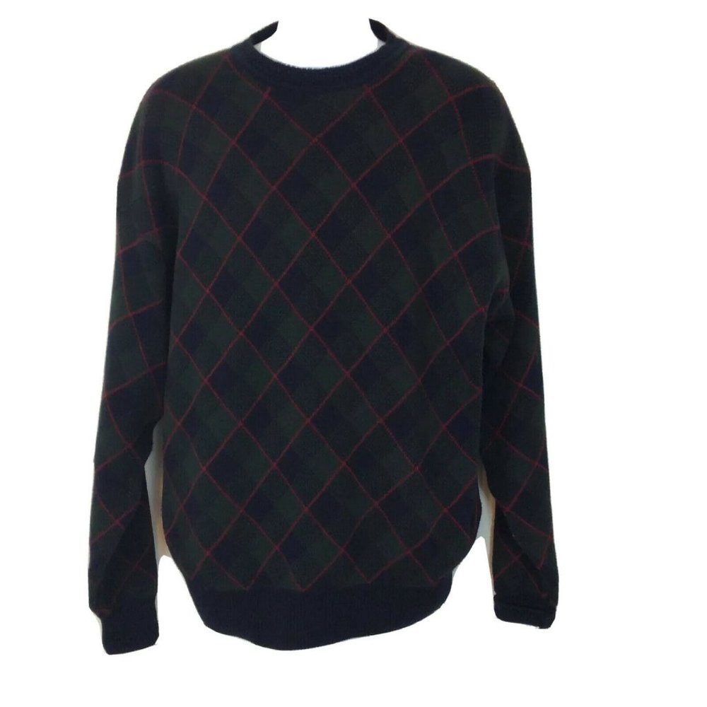 Woods & Gray Size M Tartan Plaid Cotton Sweater